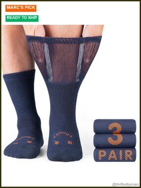 Merino Wool Diabetic Socks Thick Warm Loose Fit Non Binding Wide Feet Soft